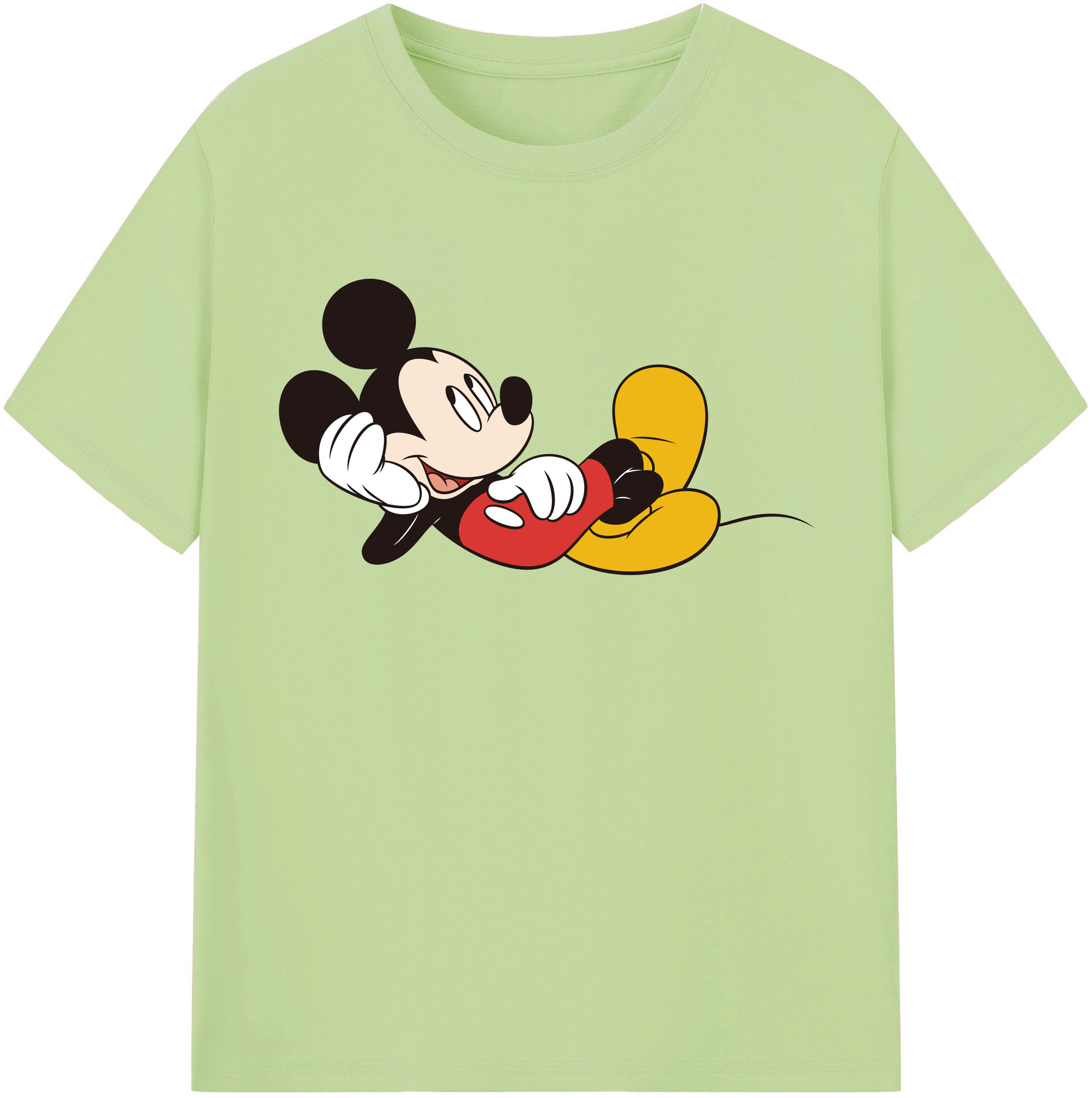 （画像用） ミッキーマウス Mickey Mouse 綿100％半袖Tシャツ（フロントプリント）